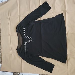 Black top with sheer with studs